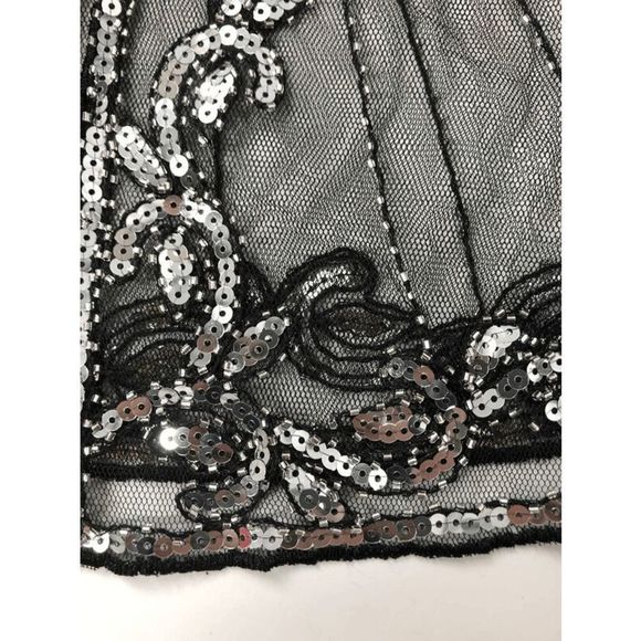 ✨ Sequin Mesh Evening Party Retro Flapper 1920s Shawl Wrap Cover Up Cape NEW - Picture 9 of 12